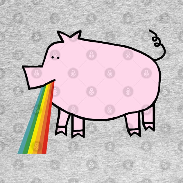 Animals with Rainbow Puke Pink Pig by ellenhenryart